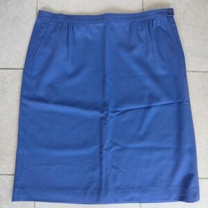 Vintage Pendleton Royal Blue 100% Wool Skirt Straight Lined Pockets Size 20W